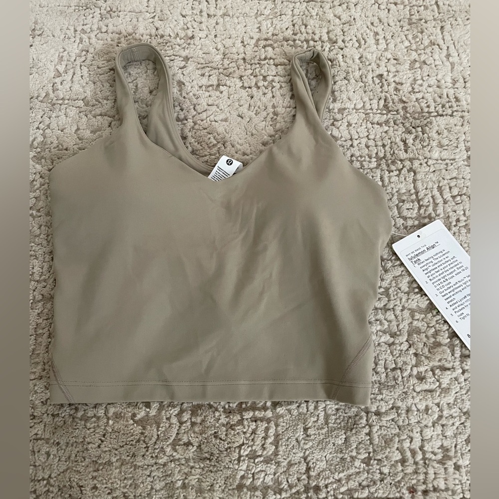 NWT. Lululemon Athletica Tan Align tank